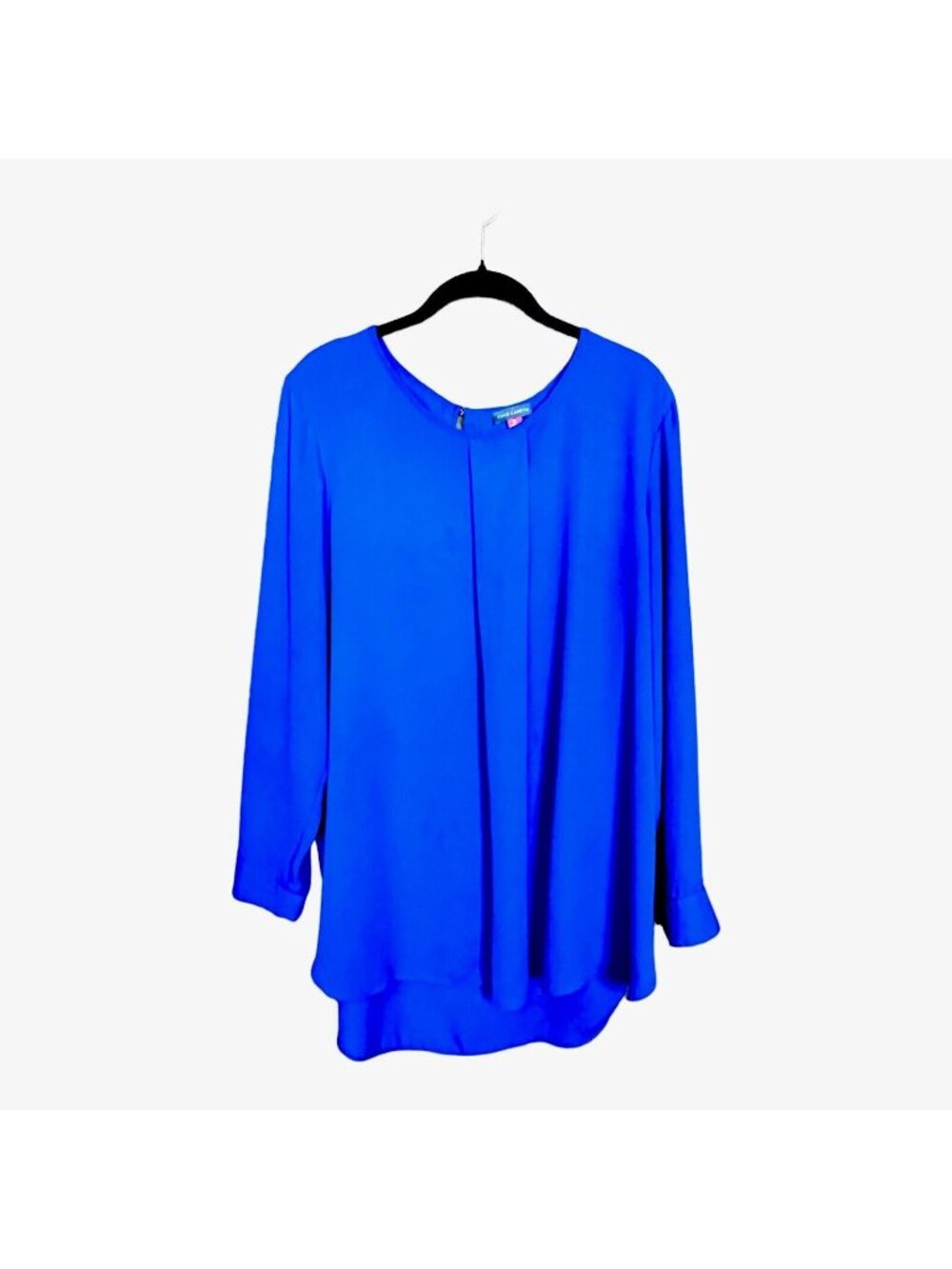 Vince Camuto Womens Royal Blue Long Sleeve Tunic Blouse Size XL 100% Polyester M